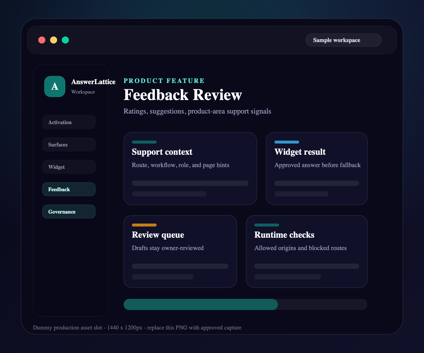 Sample AnswerLattice Feedback Review feature placeholder